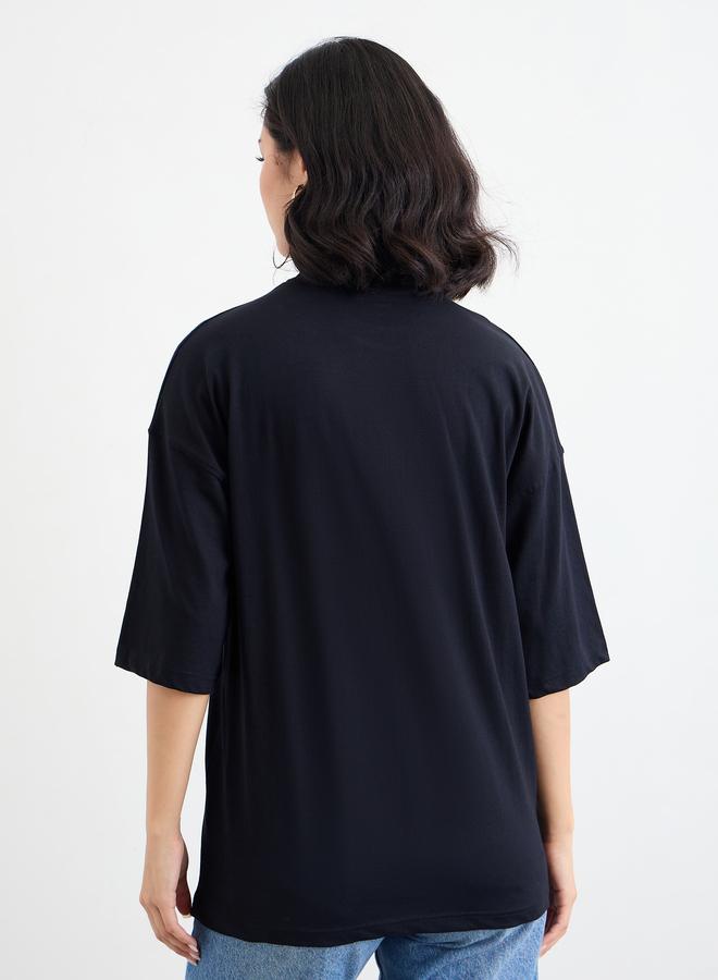 ستايلي تيشيرت فضفاض بطبعة شعار ستايلي - Image 4